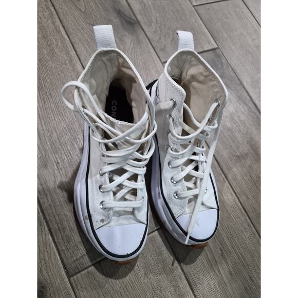 Converse Chuck Taylor All Star Platform High White Womens Size 7 Preowned - Picture 1 of 8